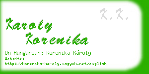 karoly korenika business card